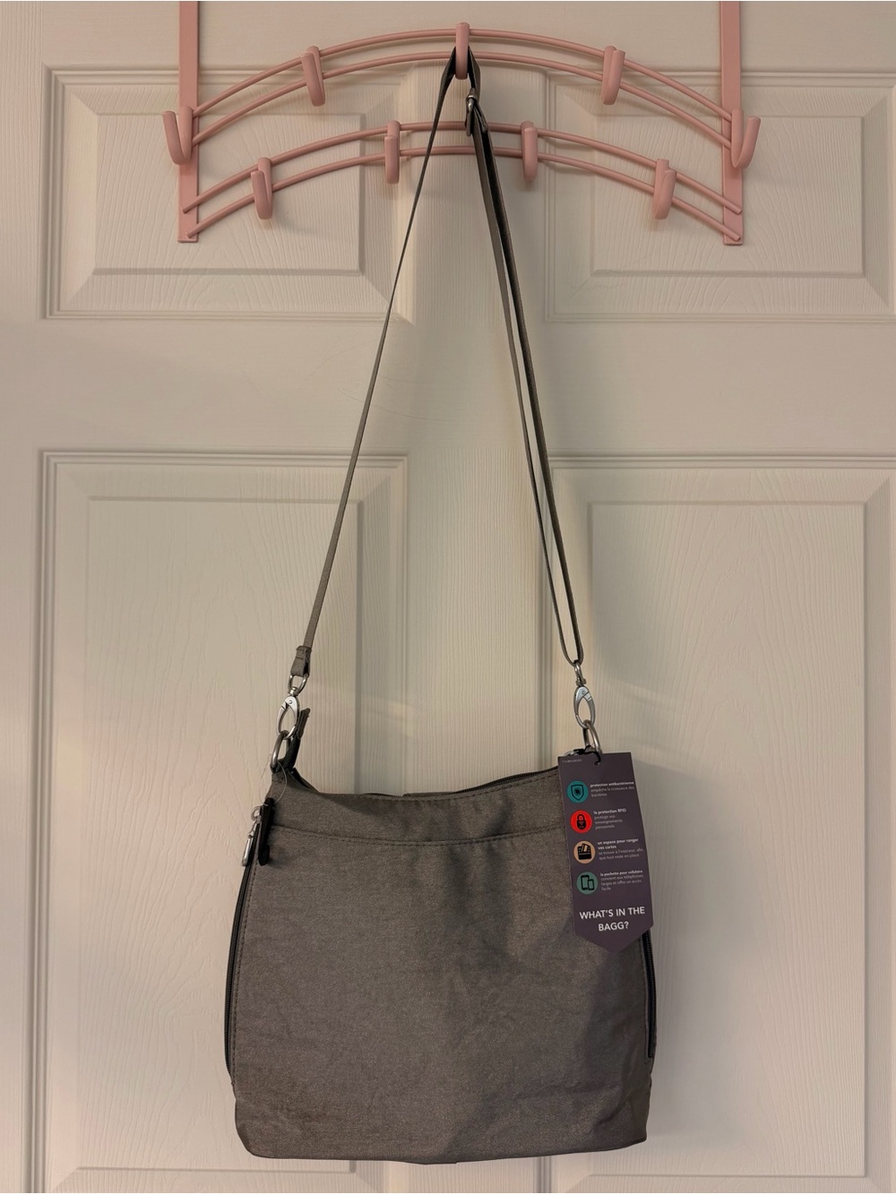Baggallini Charcoal Gray Crossbody Shoulder Bag - Picture 3 of 7